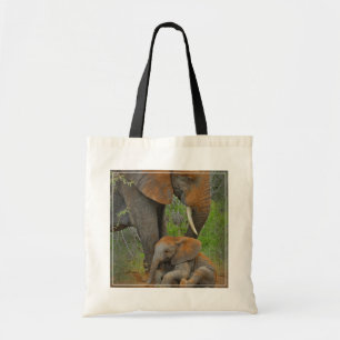 Cutest Baby Animals Mama Elephant & Baby Tote Bag