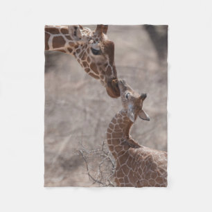 Cutest Baby Animals Mother and Baby Giraffe Fleece Blanket
