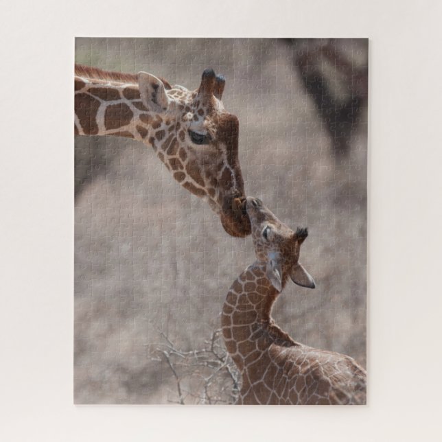 Cutest Baby Animals | Mother and Baby Giraffe Jigsaw Puzzle (Vertical)