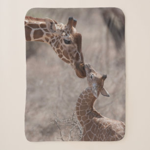 Cutest Baby Animals Mother and Baby Giraffe Sherpa Blanket