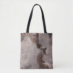 Cutest Baby Animals Mother and Baby Giraffe Tote Bag
