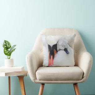 Cutest Baby Animals Mother & Baby Mute Swan Cushion
