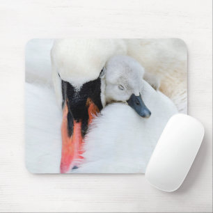 Cutest Baby Animals Mother & Baby Mute Swan Mouse Pad