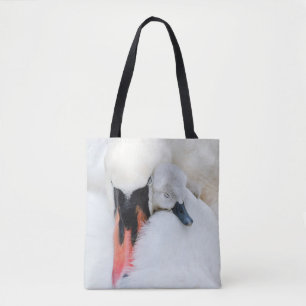 Cutest Baby Animals Mother & Baby Mute Swan Tote Bag