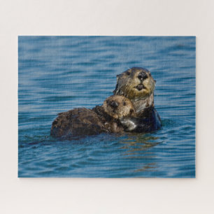 Cutest Baby Animals   Mother & Baby Sea Otter Jigsaw Puzzle