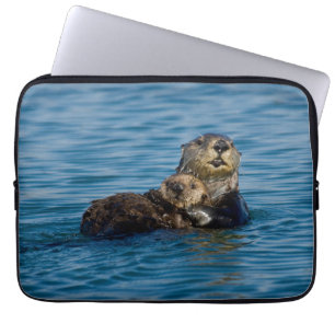Cutest Baby Animals   Mother & Baby Sea Otter Laptop Sleeve