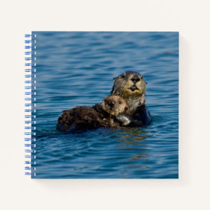 Cutest Baby Animals Mother & Baby Sea Otter Notebook