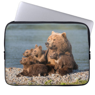 Cutest Baby Animals   Mother Bear & Cubs Laptop Sleeve