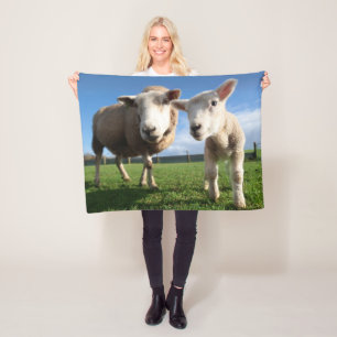 Cutest Baby Animals Newborn Lamb & Mama Fleece Blanket