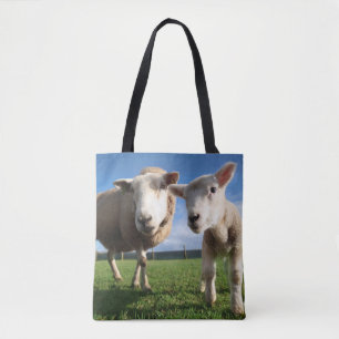 Cutest Baby Animals Newborn Lamb & Mama Tote Bag