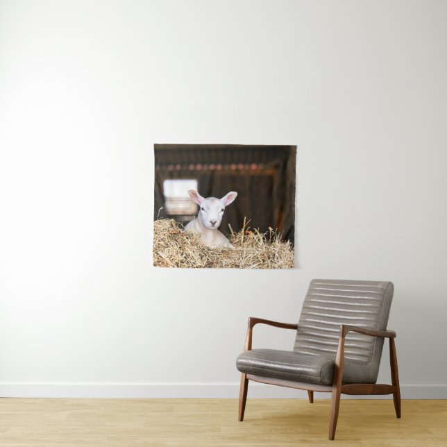 Cutest Baby Animals | Newborn Lamb Tapestry (In Situ (Horizontal))