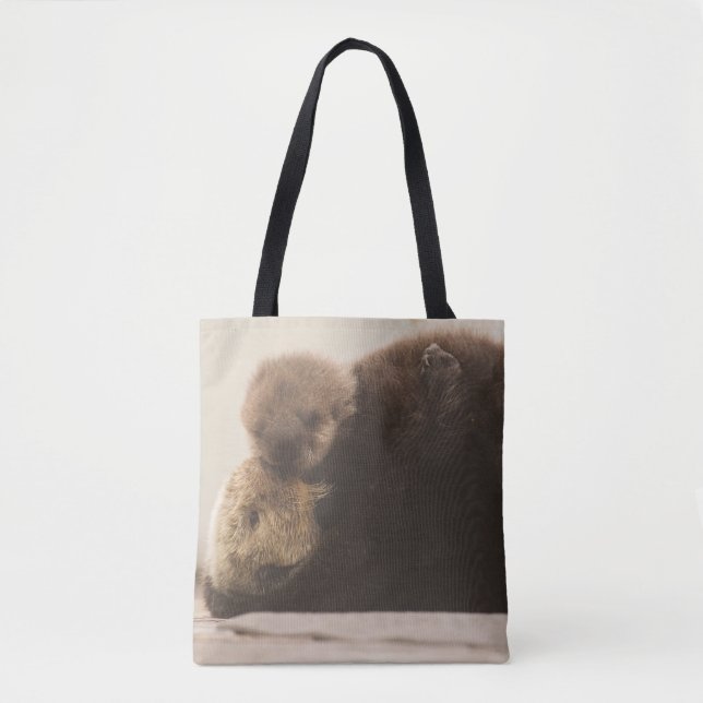 Cutest Baby Animals | Newborn Otter Pup Tote Bag (Front)