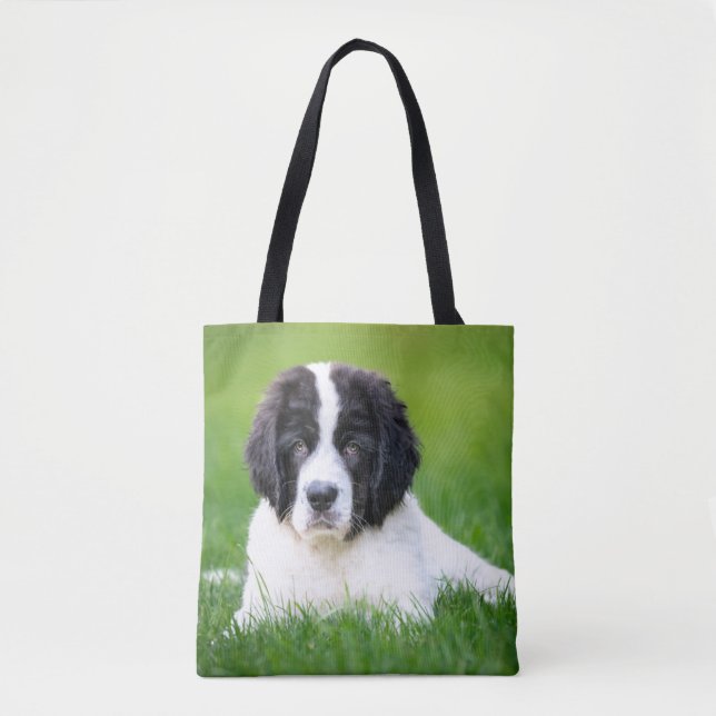 Cutest Baby Animals | Newfoundland Puppy Tote Bag (Front)
