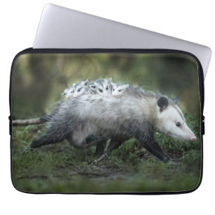 Cutest Baby Animals   Opossum Mum & Kids Laptop Sleeve