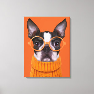 Cutest Baby Animals Orange Boston Terrier Canvas Print