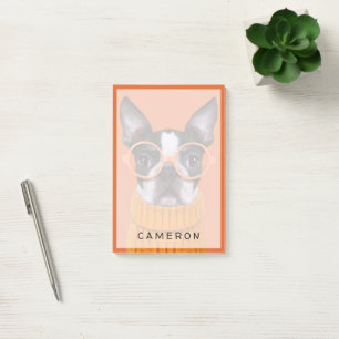 Cutest Baby Animals Orange Boston Terrier Post-it Notes