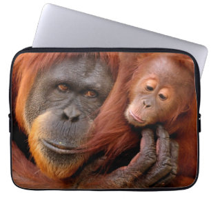 Cutest Baby Animals   Orangutan Mum & Baby Laptop Sleeve