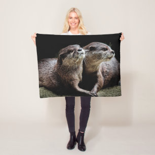 Cutest Baby Animals   Otters Holding Hands Fleece Blanket