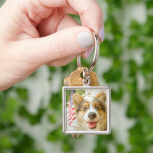 Cutest Baby Animals Patriotic Corgi Puppy Key Ring