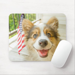 Cutest Baby Animals Patriotic Corgi Puppy Mouse Pad