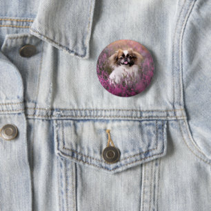 Cutest Baby Animals   Pekingese Puppy 6 Cm Round Badge