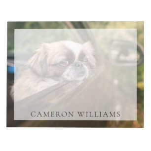 Cutest Baby Animals Pekingese Puppy in Car Notepad