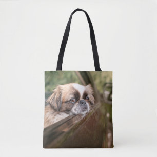 Cutest Baby Animals Pekingese Puppy in Car Tote Bag