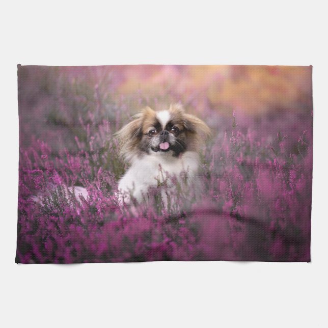 Cutest Baby Animals | Pekingese Puppy Tea Towel (Horizontal)