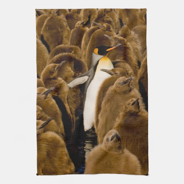 Cutest Baby Animals | Penguin Among Youngsters Tea Towel (Vertical)