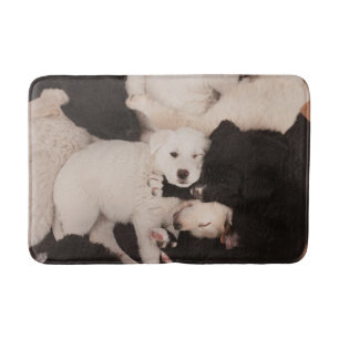 Cutest Baby Animals Pile of Puppies Bath Mat