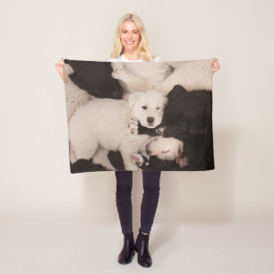 Cutest Baby Animals Pile of Puppies Fleece Blanket