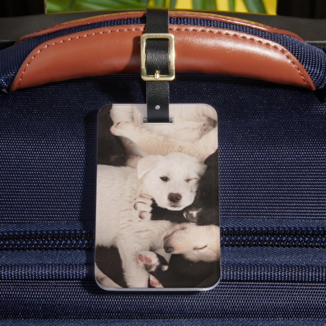 Cutest Baby Animals | Pile of Puppies Luggage Tag (Front Insitu 2)