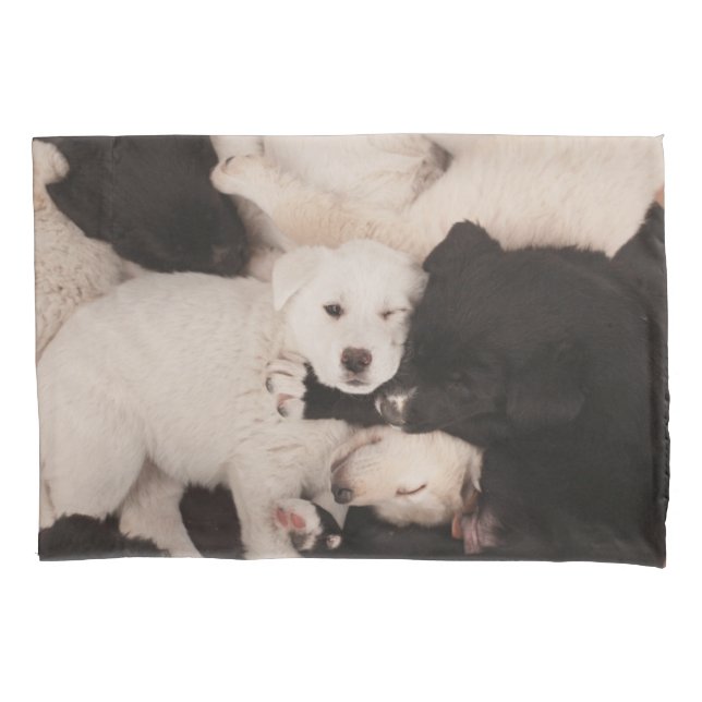 Cutest Baby Animals | Pile of Puppies Pillowcase (Front)