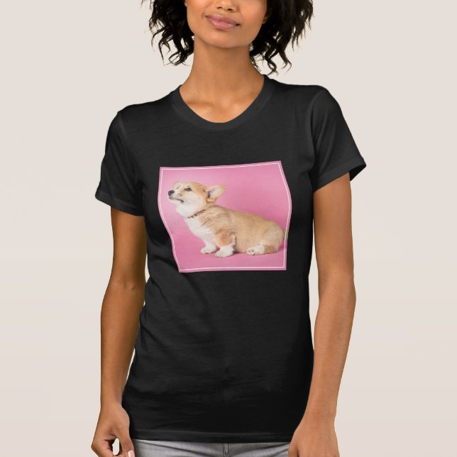 Cutest Baby Animals | Pink Corgi Puppy T-Shirt (Front)