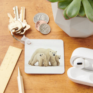 Cutest Baby Animals   Polar Bear Family Key Ring