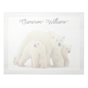 Cutest Baby Animals   Polar Bear Family Notepad