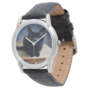 Cutest Baby Animals Portrait of a Black Cat Watch