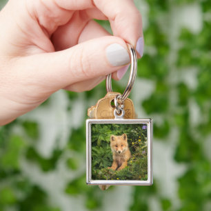 Cutest Baby Animals Red Fox at Umnak Alaska Key Ring