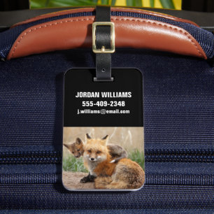Cutest Baby Animals   Red Fox & Baby Luggage Tag