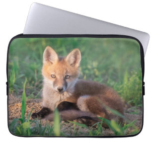 Cutest Baby Animals Red Fox Kit Relaxing Laptop Sleeve