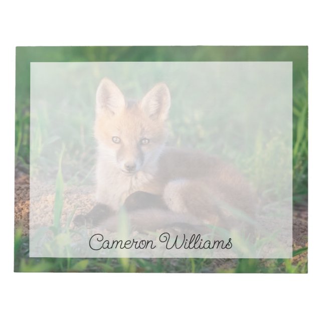 Cutest Baby Animals | Red Fox Kit Relaxing Notepad (Front)