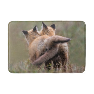 Cutest Baby Animals Red Fox Kits Locking Tails Bath Mat