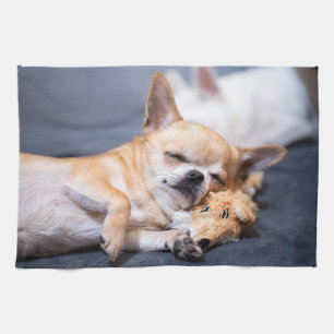 Cutest Baby Animals Red-haired Chihuahua Dog Tea Towel