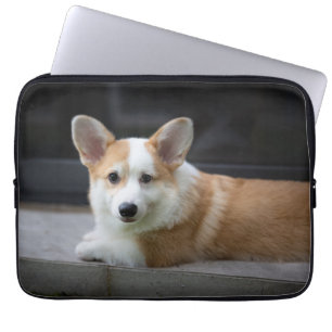 Cutest Baby Animals   Relaxing Corgi Puppy Laptop Sleeve
