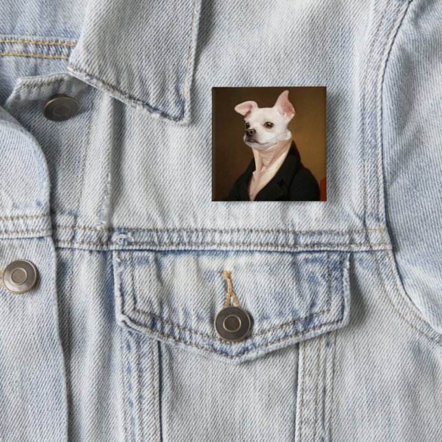 Cutest Baby Animals | Royal Chihuahua Portrait 15 Cm Square Badge (In Situ)