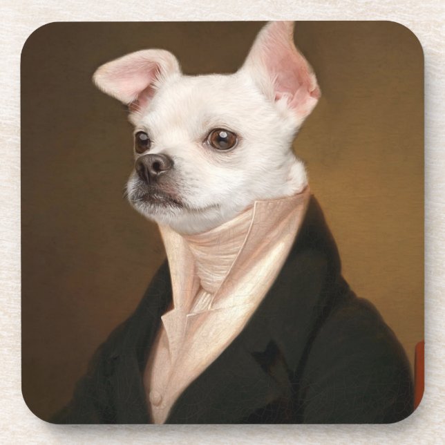 Cutest Baby Animals | Royal Chihuahua Portrait Coaster (Front)