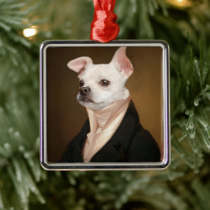 Cutest Baby Animals Royal Chihuahua Portrait Metal Ornament