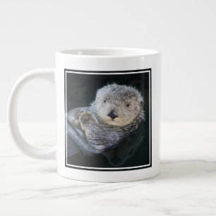 Cutest Baby Animals Sea Otter Floating Large Coffee Mug