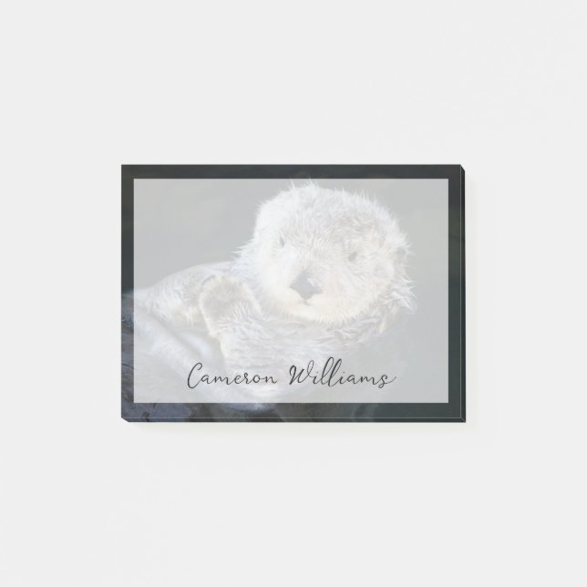Cutest Baby Animals | Sea Otter Floating Post-it Notes (Front)