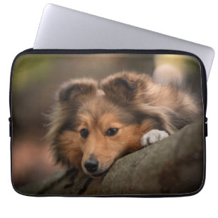 Cutest Baby Animals   Shetland Sheepdog Puppy Laptop Sleeve
